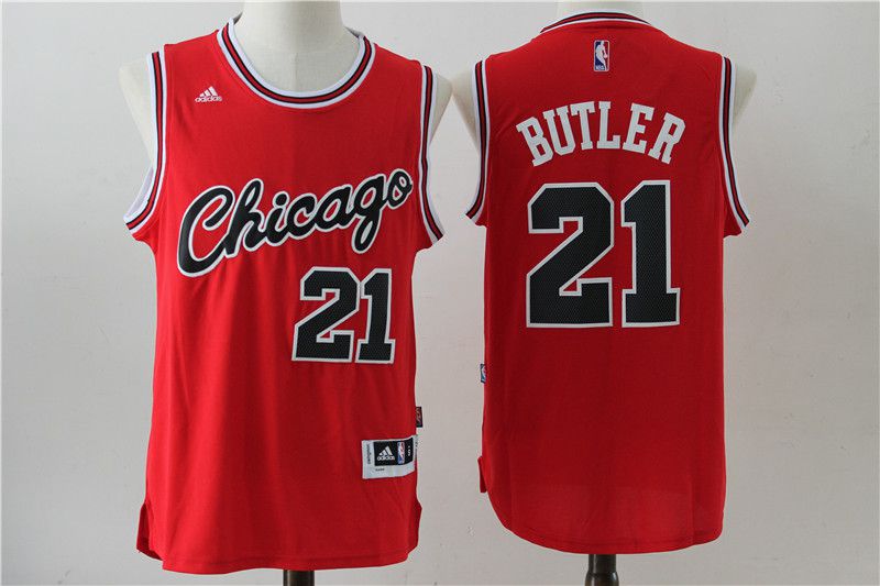 Men Chicago Bulls #21 Butler Red Adidas NBA Jersey1